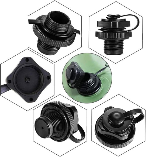 Inflatable Boat Air Valve Screw - One-Way Inflation Replacement Screw for Inflatable Boat Spiral Air Plugs (4)