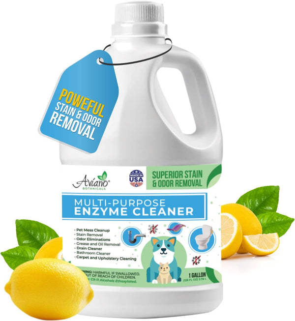 Aviano Botanicals Multi-Purpose Enzyme Cleaner, Made in USA (1 Gallon) Safe, Pet