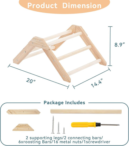 PETSFIT Chick Perch Prevent Rotation Design, Strong Wooden Chicken Roosting Bar, Easy to Assemble and Clean, Fun Toys