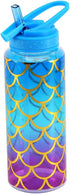 Home Tune Cute Water Bottle with Straw - BPA FREE Tritan, Leak Proof, 32oz/950ml, Pretty Design, Mermaid