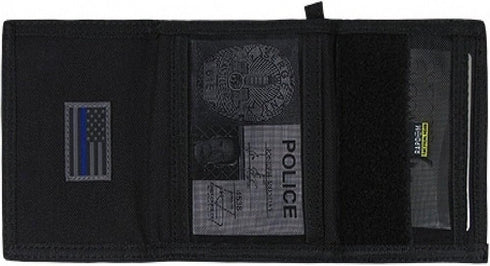 Rapdom Tactical Wallet, Thin Blue Line, Black, 4.75" x 3.5" x .75"