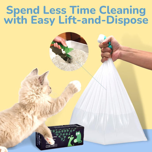 PET N PET Extra Large Cat Litter Box Liners, 7 Count, Heavy Duty Leak Resistant with Drawstring Closure