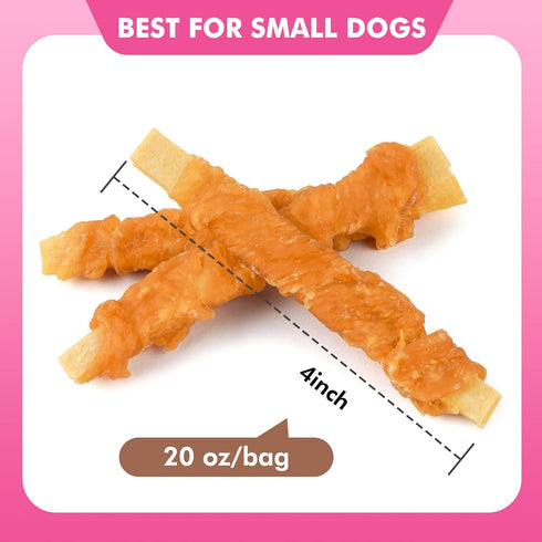 20 oz Dog Treats, Chicken Wrapped Cod Fillets, Rawhide Free Healthy Dog Snacks, Soft Dog Treats for Small Dogs