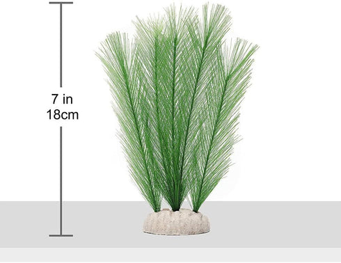 Aquarium Silk Plant Decorations Fish Tank Artificial Green Water Plants Made of Silk Fabrics Plastic, Safe for All Fish & Pets Small 3Pcs
