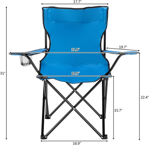 Volowoo 1 330 LBS Heavy Duty Camping Chairs,Portable Folding Oversized Camping Chair with Cup Holder for Indoor