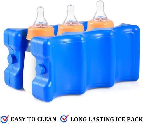 REV. LANG Packs Coolers(600g,Set 4) Cold Freezer Cool Ice Double Sided Contoured Reusable Long Lasting for Breast Milk