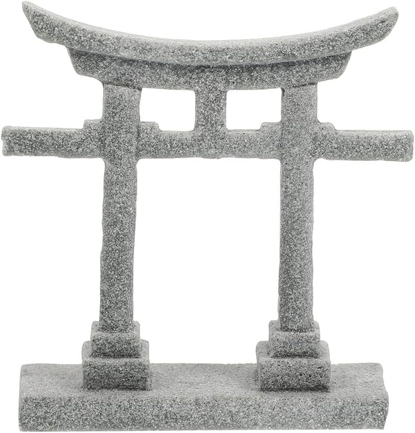 GANAZONO Japanese Shinto Shrine Torii Gate Miniature Ornament for Fish Tank Decoration