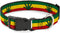 Plastic Clip Collar, Marijuana Leaf Repeat Rasta, Narrow-Small, 6-9"