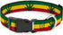 Plastic Clip Collar, Marijuana Leaf Repeat Rasta, Narrow-Small, 6-9"