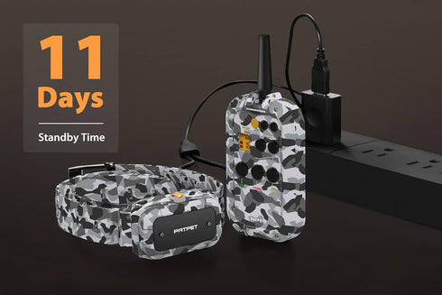 PATPET Dog Shock Collar with Remote, 3/4 Mile Range, Rechargeable Waterproof E Collar for Large Dogs, Camouflage