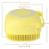 Dog Bathing Brush, Pet Massage Shampoo Dispenser, Soft Silicone Rubber Bristle for Dogs and Cats Grooming (Yellow)