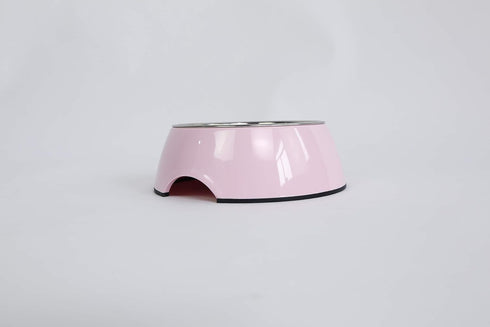 Pet Bowls - Stainless Steel Dog Cat Pet Bowl - Universal Water and Food Bowls, 4 Sizes, 5 Colors (M, Pink)