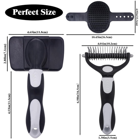 CXTIEFANZYL 3PS Dog brush Dog Grooming Kit self-cleaning slicker brush dog Deshedding Tool&TPR Dog Bath Brush for dogs