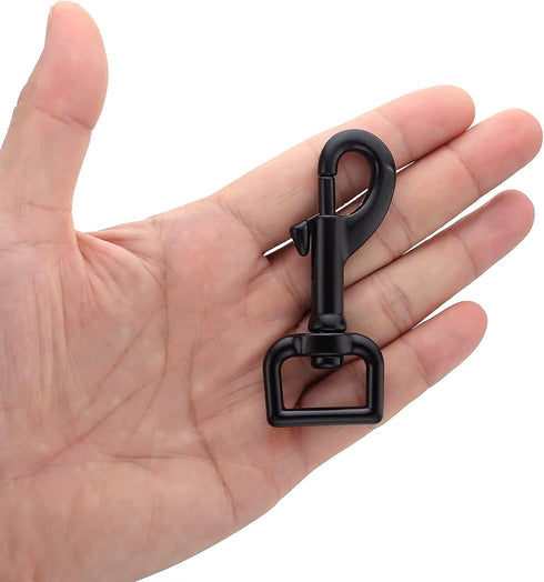 Swivel Eye Bolt Snap Hooks, Black Heavy Duty Dog Leash Clips, Dog Leash Clasp Trigger Snaps 3/4" 4pcs