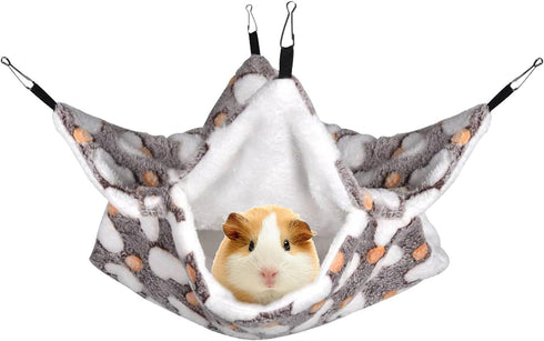 Petmolico Small Pet Warm Plush BunkBed Hanging Hammock Cage Accessories for Parrot