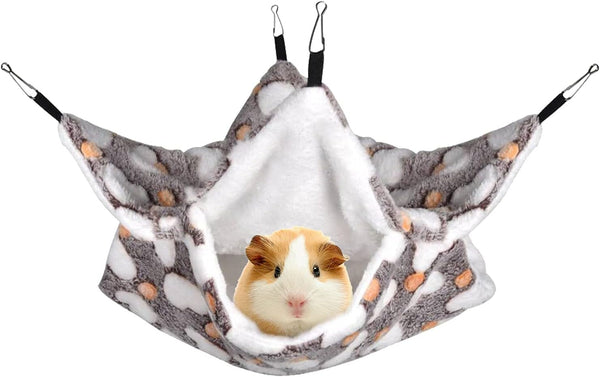 Petmolico Small Pet Warm Plush BunkBed Hanging Hammock Cage Accessories for Parrot