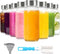 Luxfuel 8 oz Glass Water Bottles with Lids, 8 Pack Small Glass