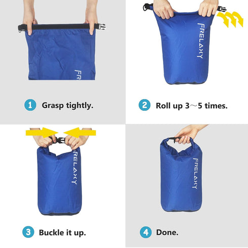 Frelaxy Dry Bag 3-Pack/5-Pack, Ultralight Outdoor Bags to Keep Gear Dry for Hiking, Kayaking, Camping