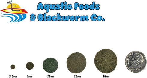 Aquatic Foods Inc. 8mm 1/3" Fish...WL1/4-lb - Brine Shrimp/Red Algae Color Enhancing & Spirulina/Green Algae Sinking