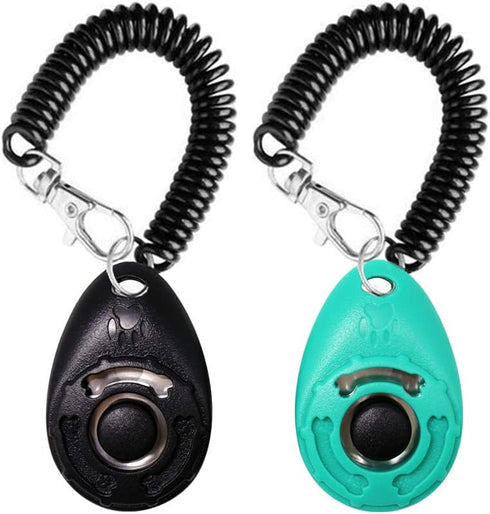 OYEFLY Dog Training Clicker with Wrist Strap, Durable Lightweight Pet Training Clicker for Cats, 2-Pack