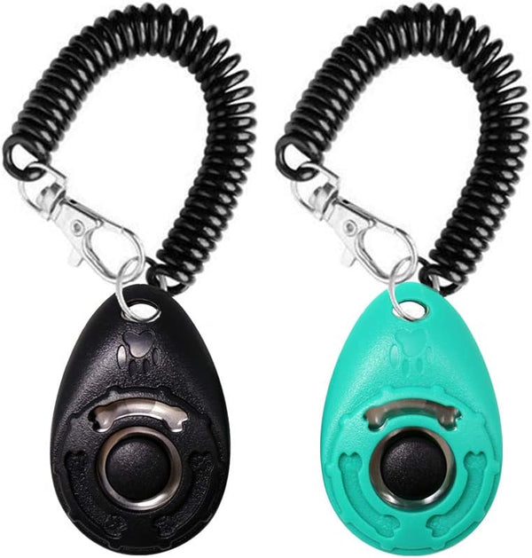 OYEFLY Dog Training Clicker with Wrist Strap, Durable Lightweight Pet Training Clicker for Cats, 2-Pack