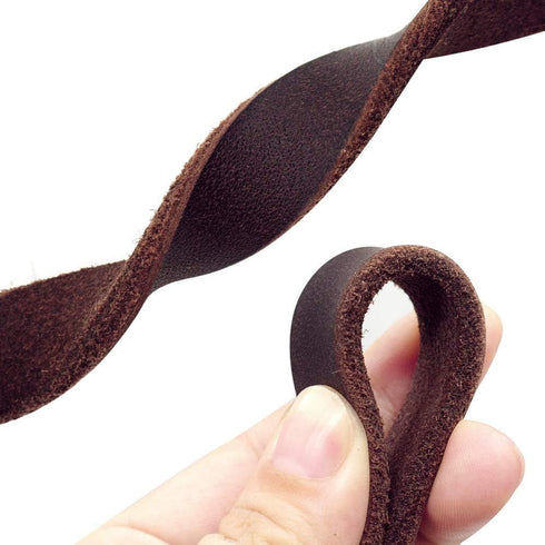 Leather Braided Dog Leash, 5 ft by 1/2 in (160cm 1.2cm), Brown Latigo Leather for Training & Walking