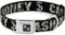 Buckle-Down Dog Collar with Seatbelt Buckle, Cash Money Black Dollar Bills Fill, Medium, 1.5" Wide, Fits 16-23" Neck