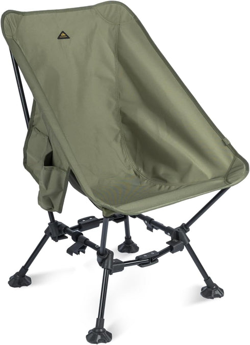 iClimb Two-Heights Light Compact Comfortable Camping Folding Beach Chair with Anti-Sinking Large