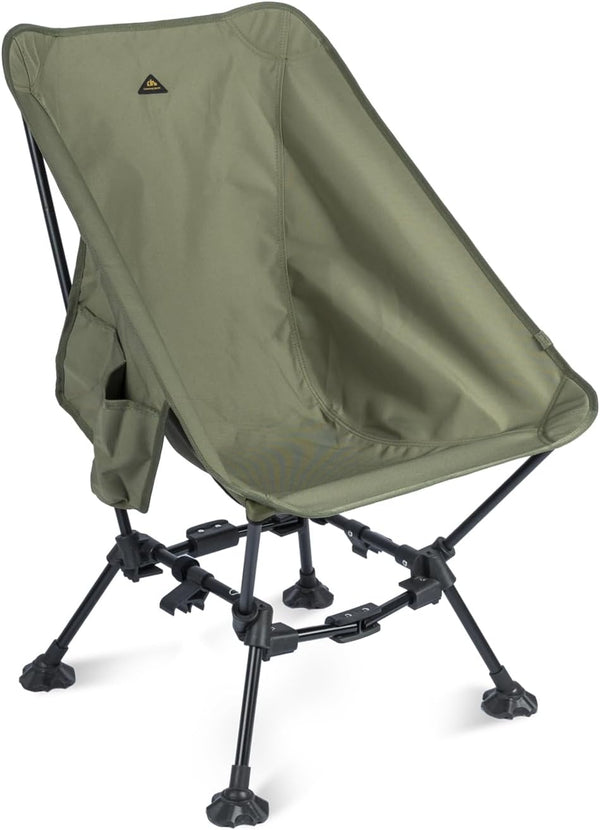 iClimb Two-Heights Light Compact Comfortable Camping Folding Beach Chair with Anti-Sinking Large