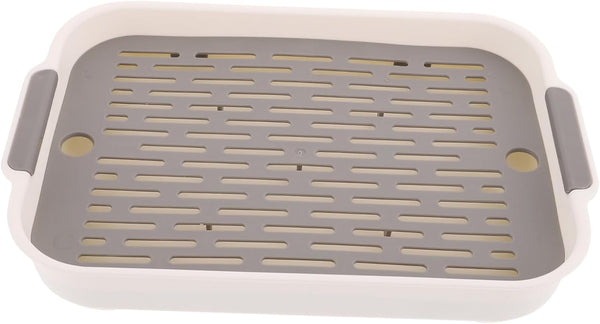 Rabbit Litter Box Rectangular Small Pet Toilet with Raised Fence Non-Slip Bottom