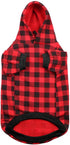 Red Plaid Dog Hoodie Sweater for Dogs with Hat and Pocket (S) - Pet Clothes for Winter