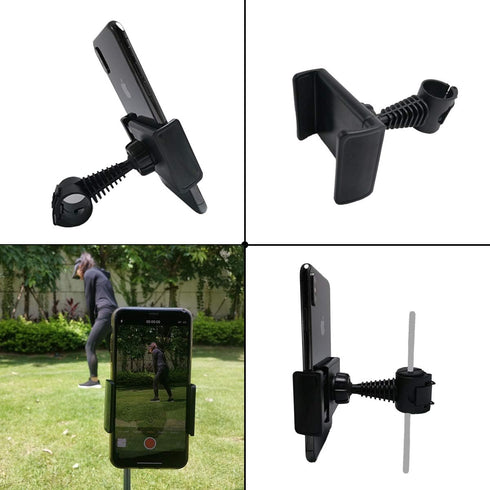 Golf Phone Holder - Swing Recording Clip, Black, Compatible with Smart Phones & Golf Alignment Sticks