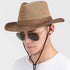 Wide Brim Straw Panama Hat, Fedora Beach Sun Hat UPF50+ Unisex Fishing Hats