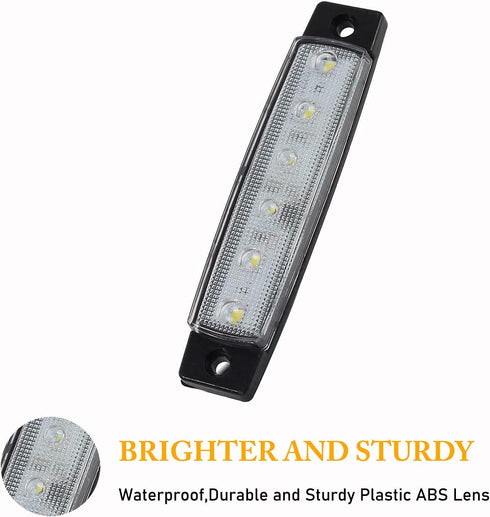 PSEQT LED Boat Interior Lights | Marine Courtesy Light Strip for Fishing, Pontoon, Kayak, Yacht (White 10Pcs)