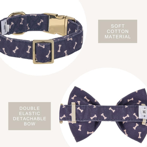 Adjustable Dog Collar with Bow Tie for Small Medium Large Dogs, Comfortable, Soft, Durable Puppy Collar with Cute Bow