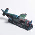 Resin Aquarium Military Thunderbolt Fighter Airplane Wreck Decoration for Fish Tank