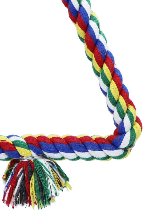 Bird Triangle Rope Swing, Colorful Perch Chewing Toy for Parrots, Budgie, Cockatiel (S)