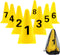 ASENVER 9 Inch Plastic Traffic Marker Cones with Numbers 8 Pack Agility Sign