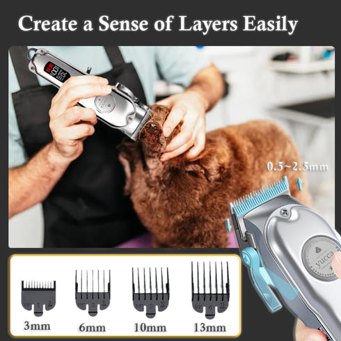 Trimmers yucca Dog Grooming Clippers for Thick Heavy Coats, Cordless Dog Clippers Professional with Metal Blade