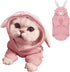 ANIAC Dog Hoodies Sweatshirt with Bunny Ears, Spring Puppy Clothes for Small Dog Girl Boy, Soft Sweater (Large, Pink)