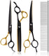 Dog Grooming Scissors Kit for Small Dogs, Black and Gold Two-Color Blender