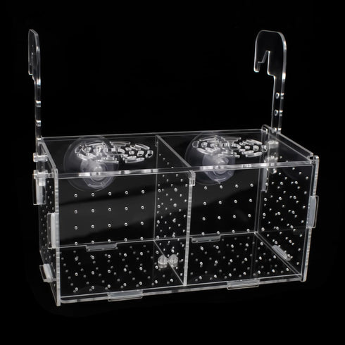 Acrylic Fish Breeding Box for Aquarium - Transparent Hatchery Divider with Suction Cups for Fishes, Shrimp, Guppy (7.2"