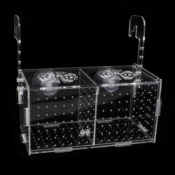 Acrylic Fish Breeding Box for Aquarium - Transparent Hatchery Divider with Suction Cups for Fishes, Shrimp, Guppy (7.2"