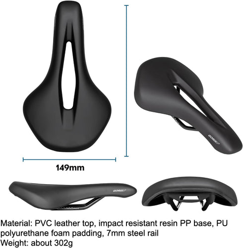 GORIX Lightweight Wide Comfortable Short Nose Bike Saddle Seat Cushion for MTB Road Bicycle (GX-SA729)