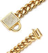 Gold Dog Chain Collar, 10mm Wide Cuban Link Puppy Collar with CZ Diamond Lock for Medium Dogs (14inch)