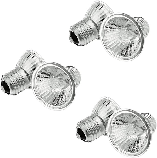 6-Pack Reptile Heat Lamp Bulb, E26/E27 75 Watt Full Spectrum Sun Light for Bearded Dragon & More
