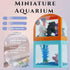 Small Betta Fish Tank, Stackable Mini Fish Tank Aquarium Tank Kit, 3/5 Gallon Rectangular Fish Bowl with Aquarium Gravel Decoration, Cube Tank for Seaweed Balls Sea Monkeys