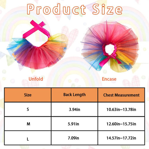 Pride Month Dogs Cats Costume Skirt Gay Pride Rainbow Adjustable Pet Scarf Collars, Colorful Tutu Costume Accessories for Small Cats Dogs Pets Gay Pride Month Party Daily Clothes Costume Supplies (M)