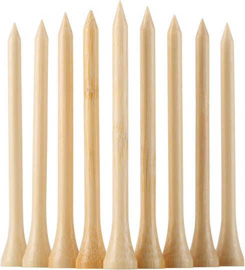 Golf Tees Durable Bamboo Tees - 100Pcs 3-1/4" Biodegradable Material for Reduced Friction and Stable Performance