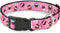 Buckle-Down Plastic Clip Collar, Cupcake Swirls Pink/Multi Color, 1" Wide, Fits 9-15" Neck, Small